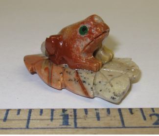 Miniature Soapstone Carving, Frog, 1 1/2" Tall, Priced Ea