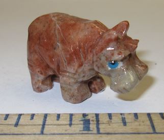 Miniature Soapstone Carving, Hippo, 1 1/2" Tall, Priced Ea