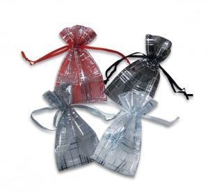 Organza Bags 1 3/4"x2", with Striped Design, 4 Colors to choose from, 12 Pk