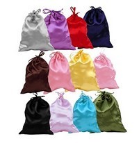 Satin Drawstring Jewelry Pouch, 3'' x 3 1/2'', 12 Colors, 12 Pk Mixed