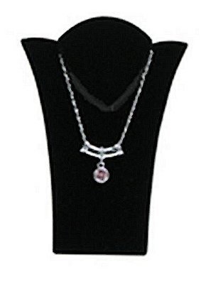 Necklace Display with Easel, 2 15/16"W x 3 7/8"H, Black Velvet, Priced Each