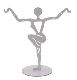 Metal Earring Display, 4 3/4"W x 4 5/8"H, Dancer Shape, 3 Finished, Priced Each