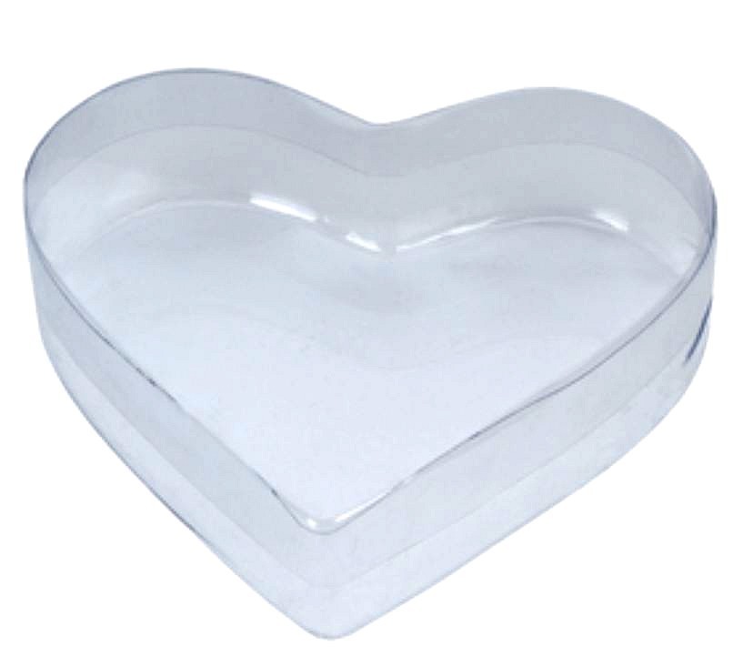 Heart Shape Plastic Clear Container, 5"x 4 1/2"x 1 1/2"H, 12 Pk