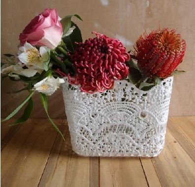 Lace Baskets, 5"x 5"x 5 1/2"H, Priced Each