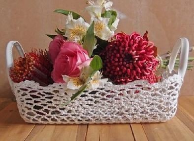 Lace Baskets, 12"x 9"x 4 1/4"H, Priced Each