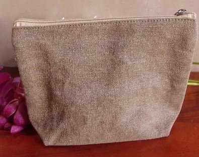 Washed Brown Canvas Gusset Zipper Pouch, 10"x 7"x 3"guss, Priced Each