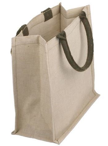 Jute and Cotton Blend Tote Bags, 12"x 7 3/4"x 12"H, Priced Each