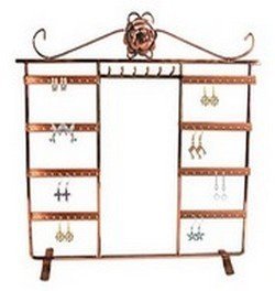 Metal Jewelry Display, 13 3/4"W x 13 1/2"H, Copper or Antique Silver Finish, Priced Each