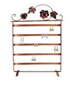 Metal Earring Display, 11 3/4"W x 17"H, Copper Finish, Priced Each