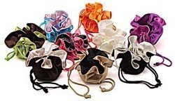 Satin Pouches, Reversible, 7" Dia, 9 Different Colors, Priced Per 6 Pack