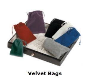 Velveteen Bags with Drawstring, 5"x 7", 13 Differenct Colors to Choose From, Price Per 12 Pack