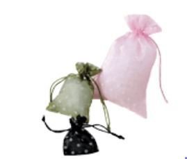 Organza Bags with Polka Dot Print, 3"x 4", Choose From 12 Colors, Priced Per 12 Pack