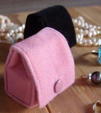 Small Velvet Jewelry Holder, Pink, 1 5/8"Wx 1 5/8"H x 1 1/4"D, Priced Each