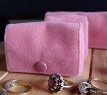 Medium Velvet Jewelry Holder, Pink, 2 5/8"W x 1 5/8"H x 1 1/4"D, Priced Each
