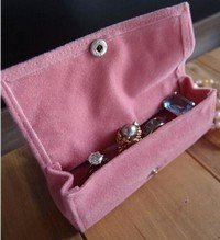 Large Velvet Jewelry Holder, Pink, 4 3/4"W X 1 5/8"H X 1 1/4"D, Priced Each