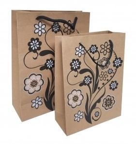 Kraft Paper Gift Bags with Design, 7 1/2"x 9 1/2", 12 Pk