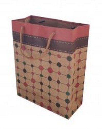 Kraft Paper Gift Bags with Dot Design, 7 1/2"x 9 1/2", 12 Pk