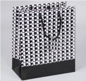 Paper Gift bags with Houndstooth Design, 4"x 2 3/4"x 4 1/2", 20 Pk