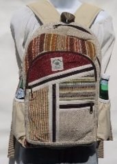 Backpack Natural and Colored Hemp, 10.5"x 16", Priced Each