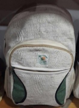 Backpacks with Front Zipper Pocket, Natural Hemp, 10.5&quot;x 16&quot;, Priced Each