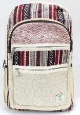 Backpack, Natureal Hemp with Colored Cotton, 10.5" x 16", Priced Each