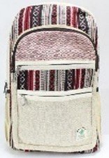 Backpack, Natureal Hemp with Colored Cotton, 10.5&quot; x 16&quot;, Priced Each