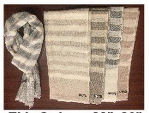 Cashmere Blended Scarves, 28" x 80", Thin Stripes, Priced Each