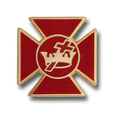 Lapel Pin, Red Maltese Cross  13