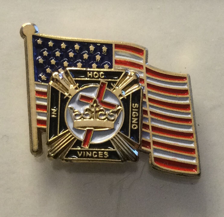 Lapel pin, American Flag & Knights Templar 21