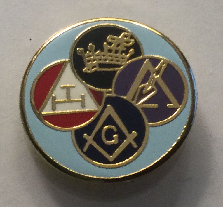 Lapel Pin,  York Rite blue background 5/8"  19