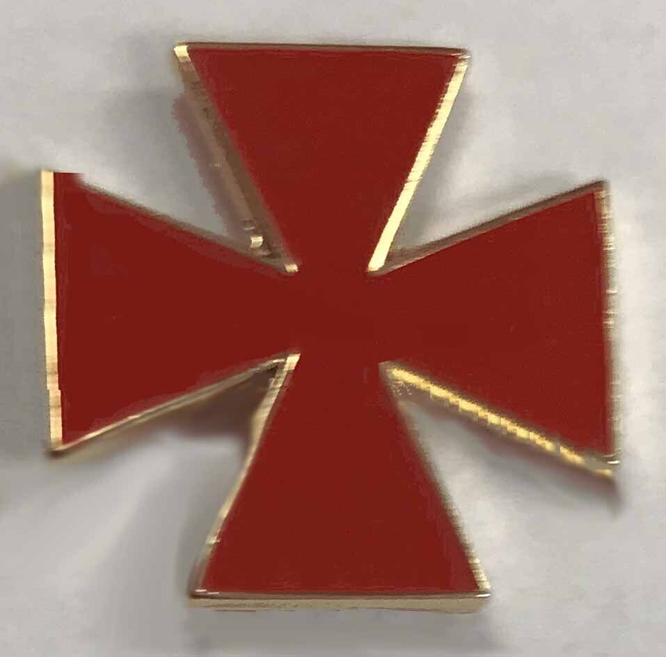Red Maltese Cross Lapel pin