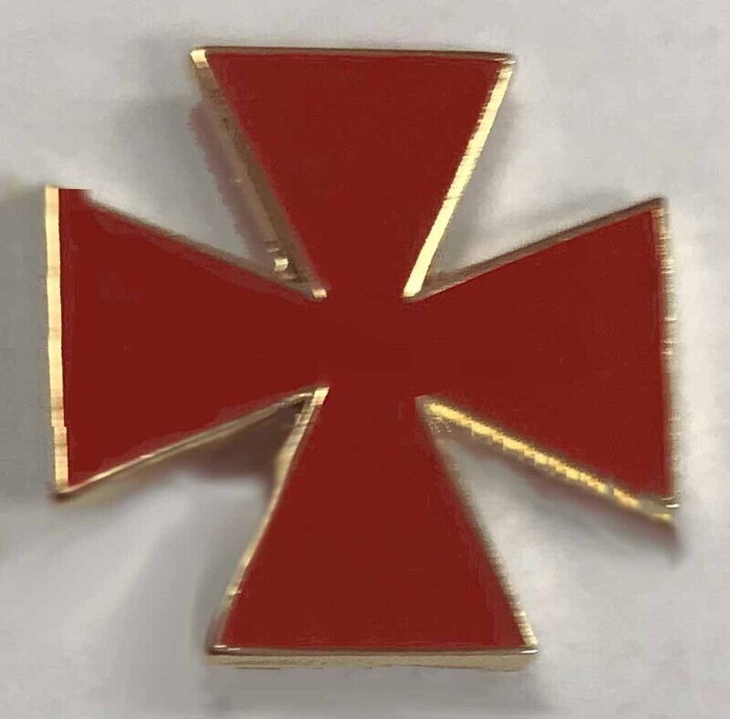 Red Maltese Cross Lapel pin