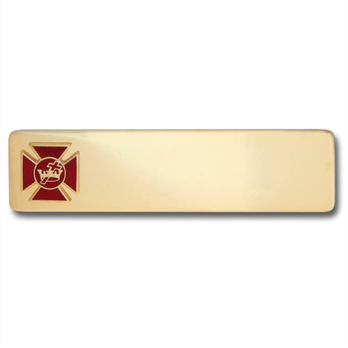 Brass, Grand Commandery Officer Name Plate (24K Gold plated) (3"x5/8")