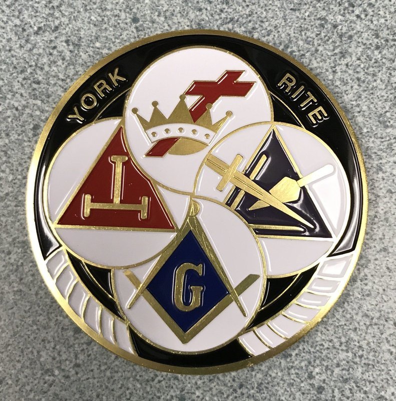 Car emblem, York Rite plastic car sticker (peel off back)