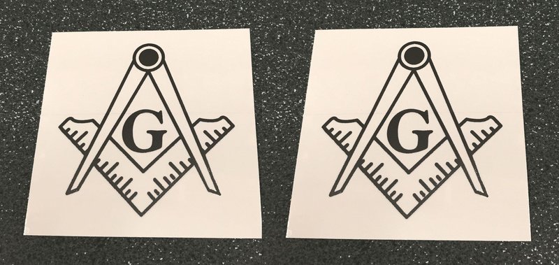 Tail Light Decals Square & Compass (free shipping)