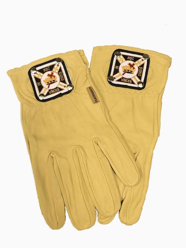 Gloves, Leather Buff Glove (with Knight Templar emblem)