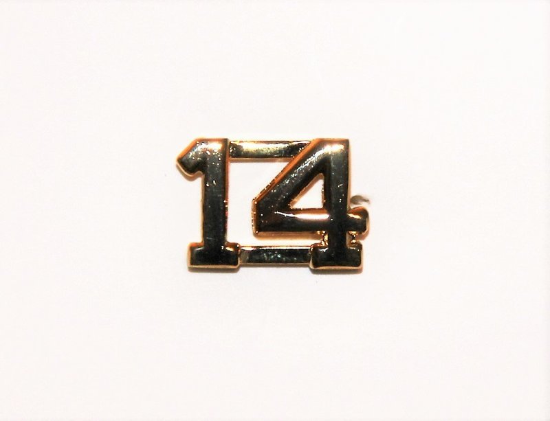 Brass, 1/2" Number Collar Pin-24K Gold plated (price is for one pin only)