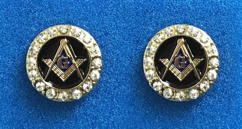 Cufflinks, Masonic rhinestone cufflinks