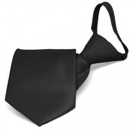 Zipper Black Ties  (100% polyester)