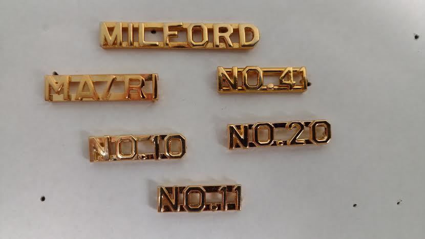 Brass, 1/4" Brass for Massachusetts ($40 is for a set, 1 name and 1 number)