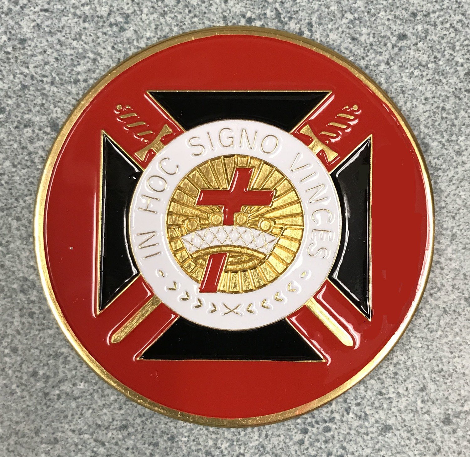 Car Emblem, Knight Templar plastic car sticker (peel off back)
