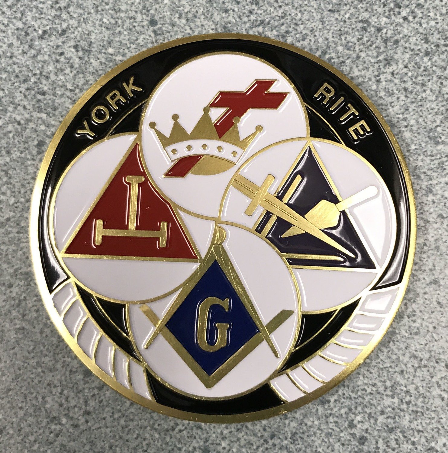 Car emblem, York Rite plastic car sticker (peel off back)
