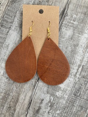 Brown Horse Leather Earring