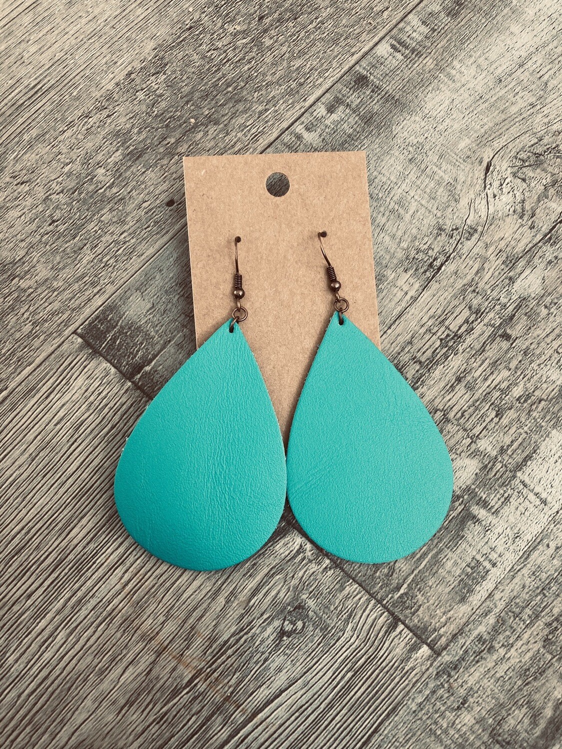 Turquoise Leather Earring