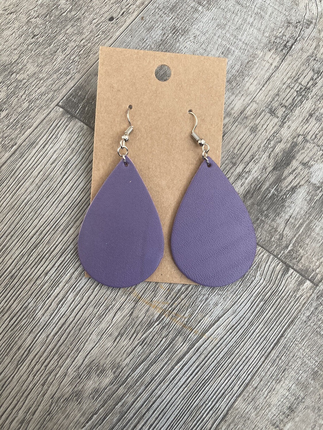 Lavender Leather Earrings
