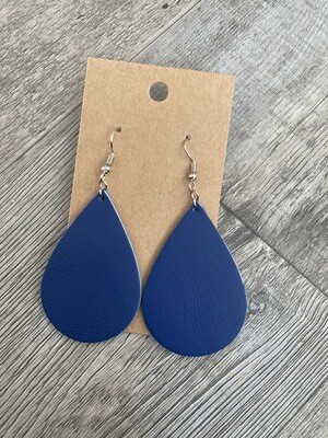 Blue Leather Earrings