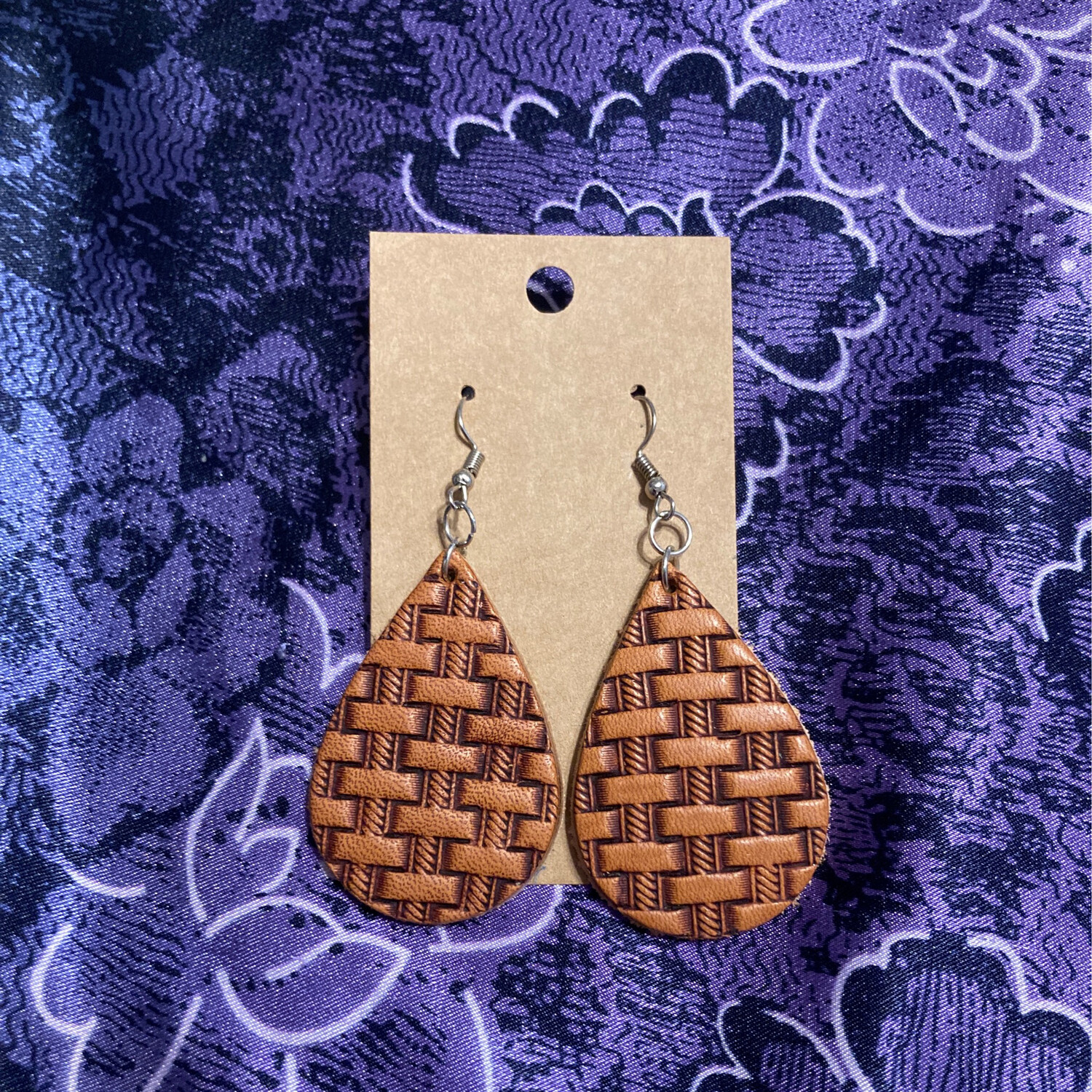 Stamped Leather Earrings