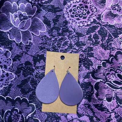 Lavender Leather Earrings