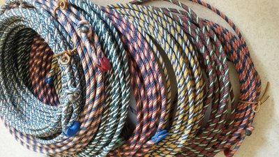 Waxed COLORED Cotton rope 5/16" 60ft