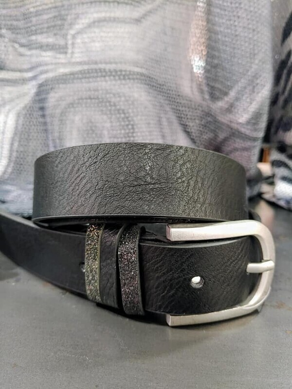 Ceinture femme, idéale pour les jeans  couleurs au choix    NOIR